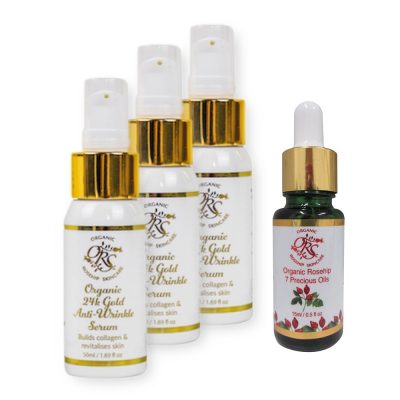 Buy 3 Organic 24k Gold Anti Wrinkle Serum + FREE 7 Precious Oils